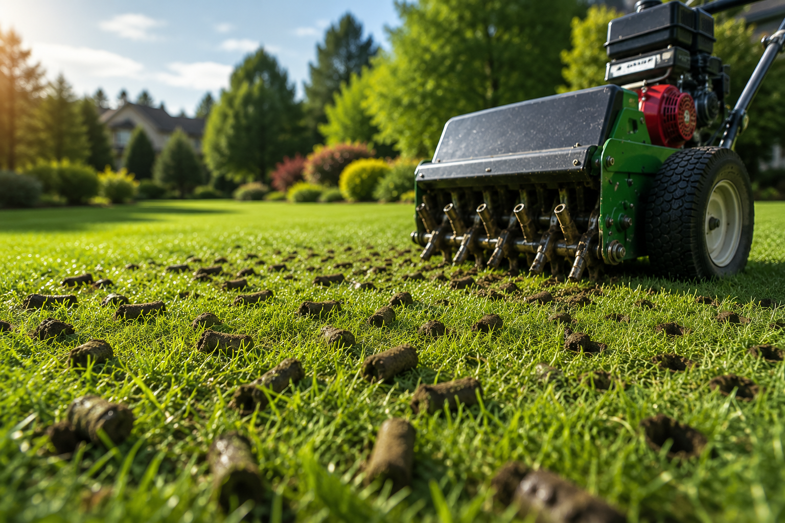 Professional lawn core aeration service in New Hampshire